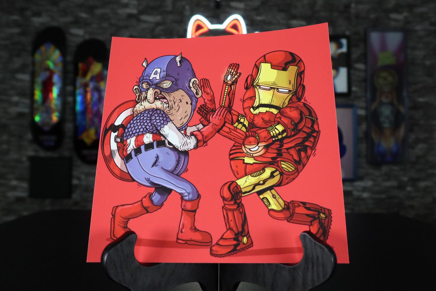 Impresión "Old Iron Man vs. Old Captain America" por Alex Solis