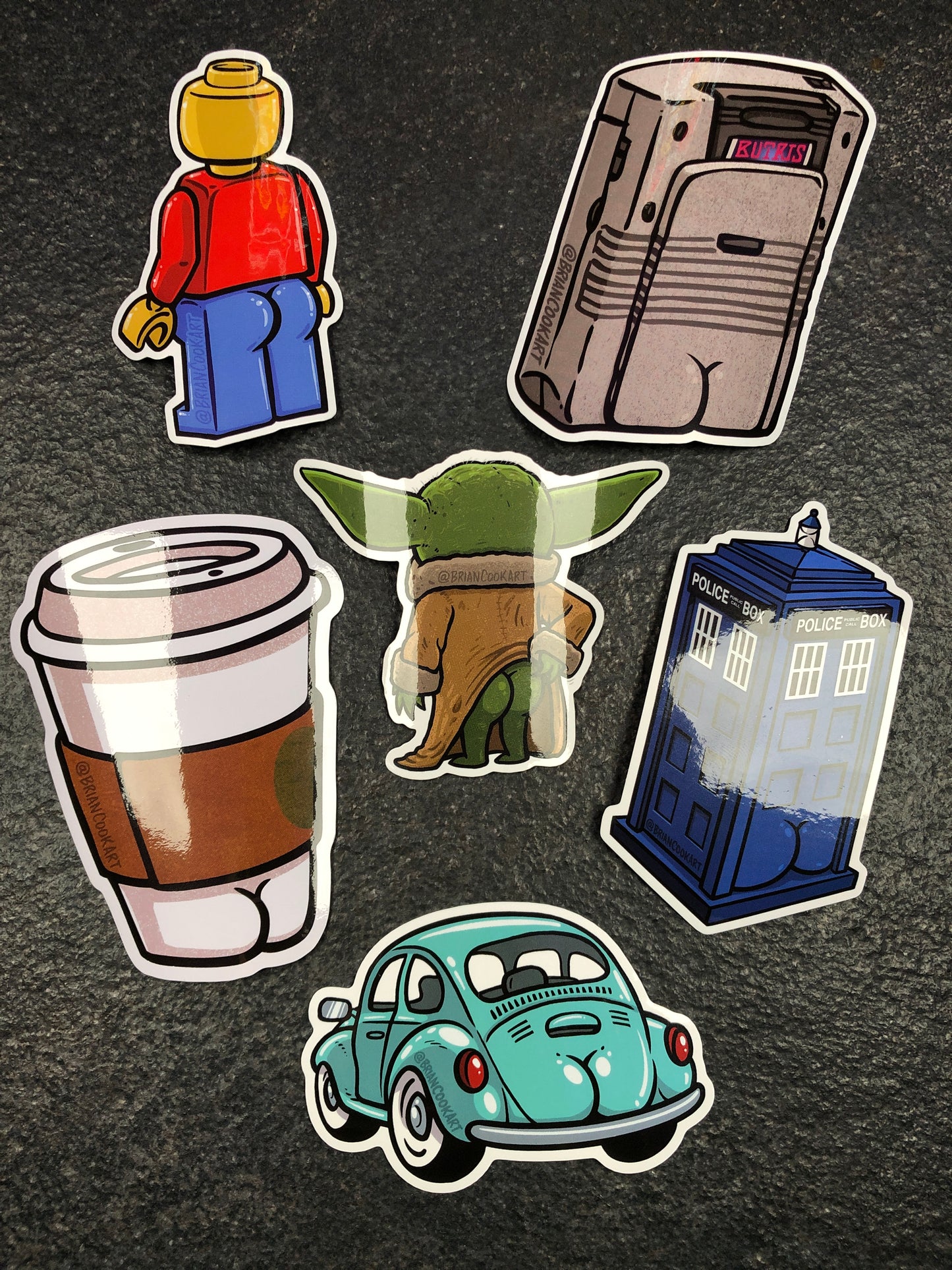 6 Pack de Stickers de BrianCookArt #2