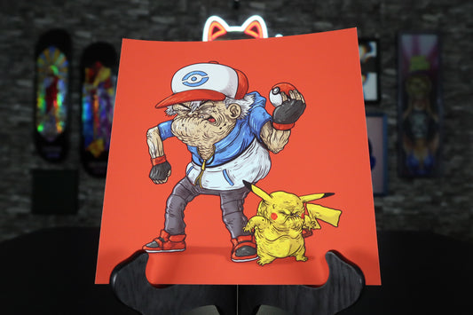 Impresión "Old Ash and Old Pikachu" por Alex Solis